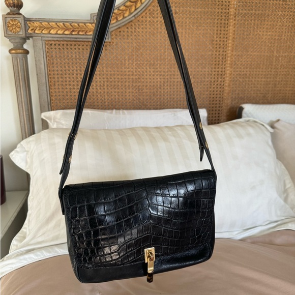 Elizabeth & James Black Crocodile Leather Purse - Picture 2 of 13